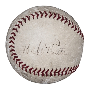 1935 Babe Ruth Game Used & Signed ONL Frick Baseball (MEARS, JSA & Letter of Provenance)